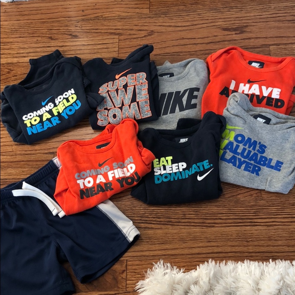 Nike onesies and carters shorts